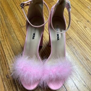 Fashion Nova Pink Feathered Heels